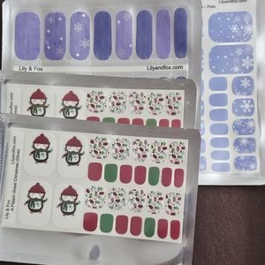 Lily and Fox Nail Wraps - WINTER CHRISTMAS PENGUIN SNOW